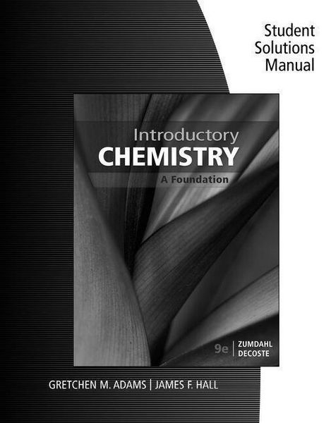 Produktbild: Student Solutions Manual for Zumdahl/Decoste's Introductory Chemistry: A Foundation, 9th