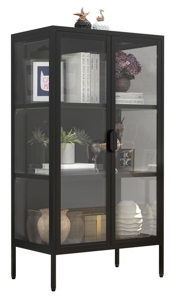 Produktbild: Stahl Glas Standvitrine Vitrine Schaukasten FlokaM