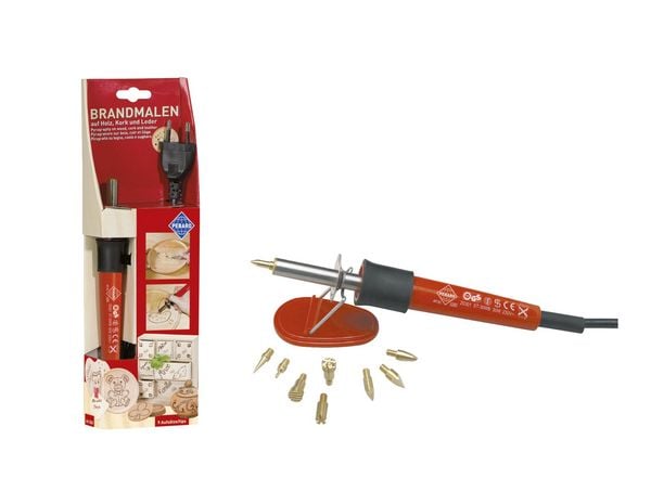 Produktbild: Brandmalkolben mit 9 Aufs&auml;tzen Euro Stecker 230V/30W