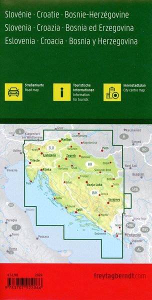 Produktbild: Slowenien - Kroatien - Bosnien-Herzegowina, Stra&szlig;enkarte