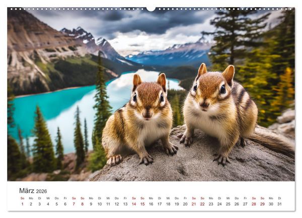 Produktbild: Backen voll - Ein Jahr mit Streifenh&ouml;rnchen (hochwertiger Premium Wandkalender 2026 DIN A2 quer), Kunstdruck in Hochglanz