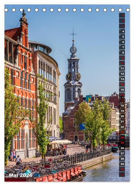 Produktbild: AMSTERDAM Charmantes Stadtherz (Tischkalender 2026 DIN A5 hoch), CALVENDO Monatskalender