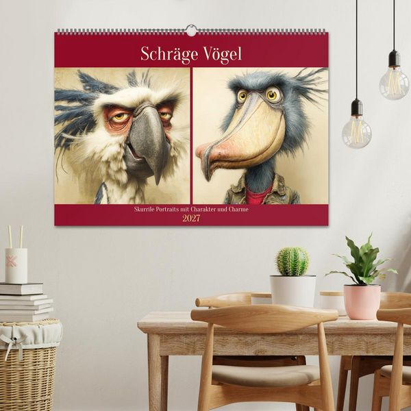 Produktbild: Schr&auml;ge V&ouml;gel. Skurrile Portraits mit Charakter und Charme (Wandkalender 2027 DIN A2 quer), CALVENDO Monatskalender