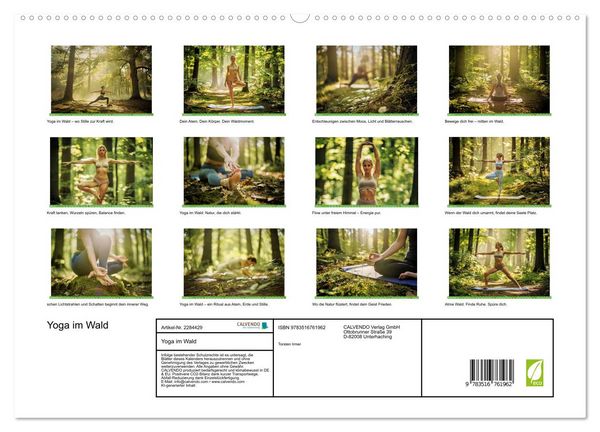 Produktbild: Yoga im Wald (hochwertiger Premium Wandkalender 2027 DIN A2 quer), Kunstdruck in Hochglanz