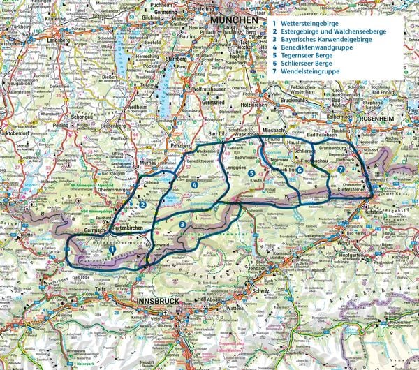 Produktbild: Bergtourenatlas Bayerische Alpen - Band 2: Bayerische Voralpen, Karwendel- und Wettersteingebirge
