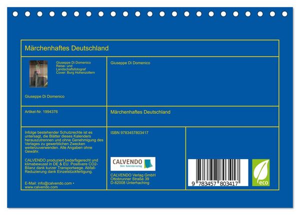 Produktbild: M&auml;rchenhaftes Deutschland (Tischkalender 2026 DIN A5 quer), CALVENDO Monatskalender
