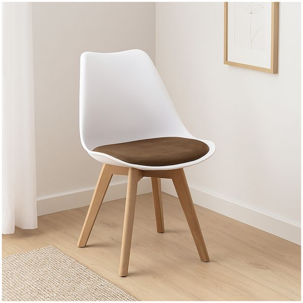 HTI-Living Stuhl Atlanta Weiß/Velvet Braun Stuhl Atlanta Weiß/Velvet Braun