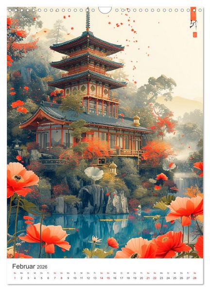 Produktbild: Japan. Impressionen im Aquarell-Stil (Wandkalender 2026 DIN A3 hoch), CALVENDO Monatskalender
