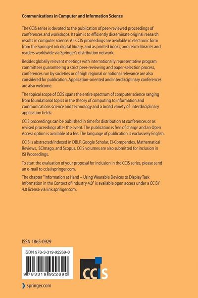 Produktbild: HCI International 2018 &ndash; Posters' Extended Abstracts