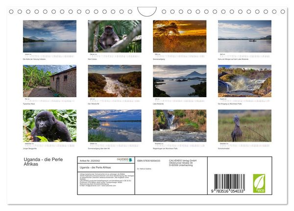 Produktbild: Uganda - die Perle Afrikas (Wandkalender 2026 DIN A4 quer), CALVENDO Monatskalender