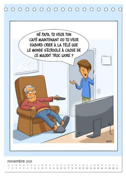 Produktbild: Les Babyboumeurs - Dessins humoristiques (Calendrier de bureau 2026 DIN A5 horizontal), CALVENDO calendrier mensuel