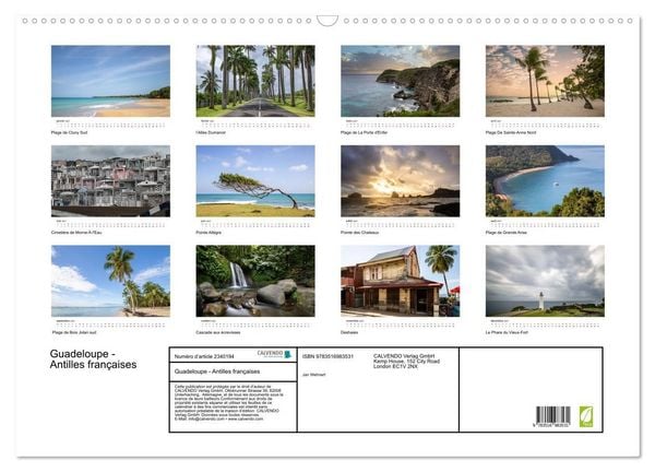 Produktbild: Guadeloupe - Antilles fran&ccedil;aises (Calendrier mural 2027 DIN A2 vertical), CALVENDO calendrier mensuel