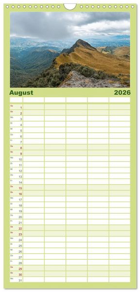 Produktbild: Familienplaner 2026 - Ecuador - Naturparadies am &Auml;quator mit 5 Spalten (Wandkalender, 21 x 45 cm) CALVENDO