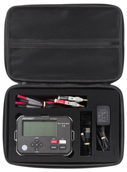 Produktbild: VOLTCRAFT R-1000 Mikroohmmeter 1 &micro;Ω 1A Datenspeicher Akkubetrieb