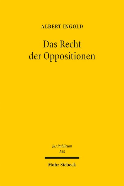Produktbild: Das Recht der Oppositionen