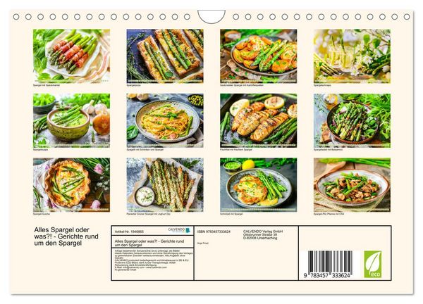 Produktbild: Alles Spargel oder was?! - Gerichte rund um den Spargel (Wandkalender 2026 DIN A4 quer), CALVENDO Monatskalender