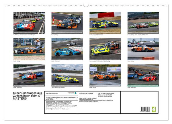 Produktbild: Super Sportwagen aus Zuffenhausen beim GT MASTERS (Wandkalender 2026 DIN A2 quer), CALVENDO Monatskalender