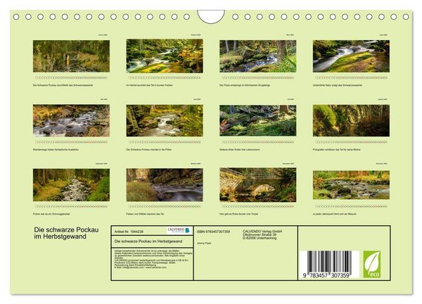 Produktbild: Die schwarze Pockau im Herbstgewand (Wandkalender 2026 DIN A4 quer), CALVENDO Monatskalender