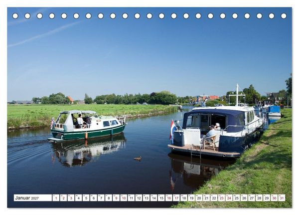 Produktbild: Hausbooturlaub Niederlande - Friesland und Groningen (Tischkalender 2027 DIN A5 quer), CALVENDO Monatskalender