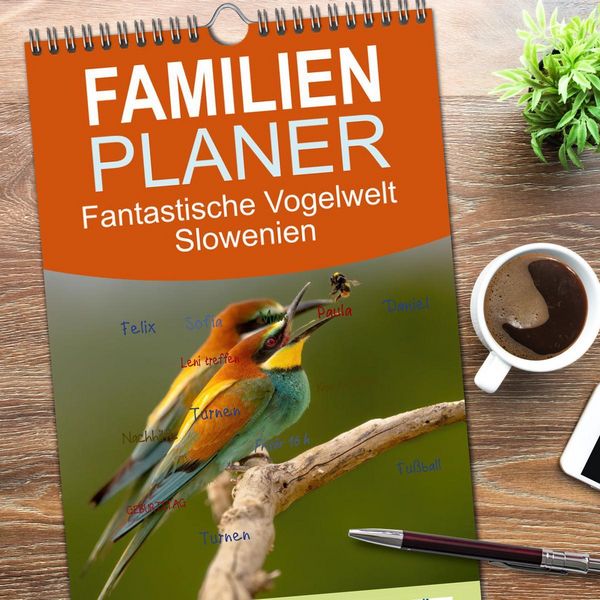 Produktbild: Familienplaner 2026 - Fantastische Vogelwelt Slowenien mit 5 Spalten (Wandkalender, 21 x 45 cm) CALVENDO