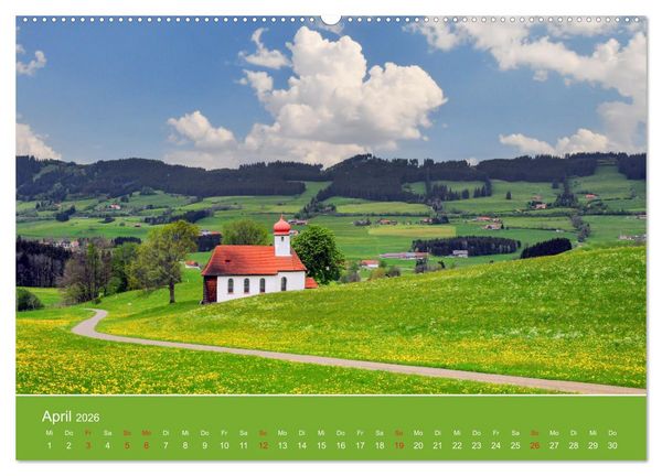 Produktbild: Wo das Allg&auml;u am sch&ouml;nsten ist (hochwertiger Premium Wandkalender 2026 DIN A2 quer), Kunstdruck in Hochglanz