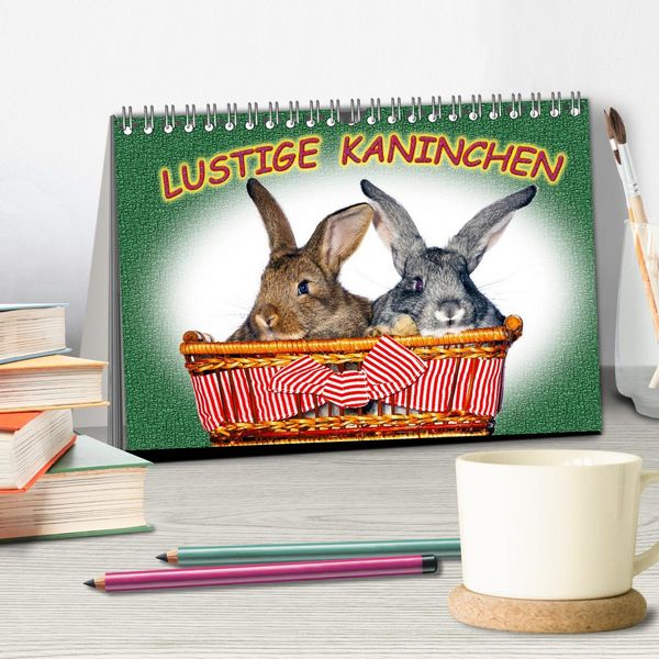 Produktbild: Lustige Kaninchen (Tischkalender 2026 DIN A5 quer), CALVENDO Monatskalender