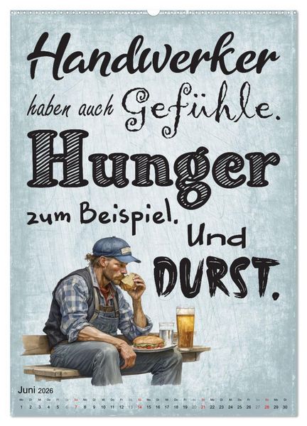 Produktbild: Handwerker Spr&uuml;che (hochwertiger Premium Wandkalender 2026 DIN A2 hoch), Kunstdruck in Hochglanz