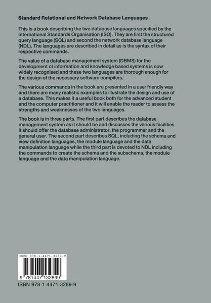 Produktbild: Standard Relational and Network Database Languages