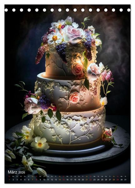 Produktbild: Zur Hochzeit eine Torte (Tischkalender 2026 DIN A5 hoch), CALVENDO Monatskalender