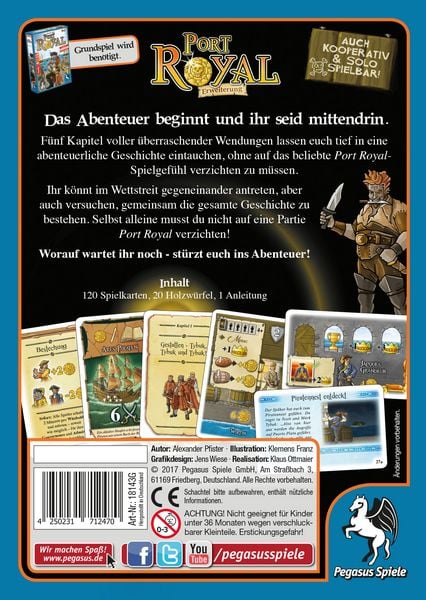 Produktbild: Pegasus - Port Royal, Das Abenteuer beginnt, Kartenspiel, Erweiterung