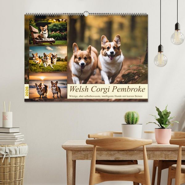 Produktbild: Welsh Corgi Pembroke (Wandkalender 2026 DIN A2 quer), CALVENDO Monatskalender