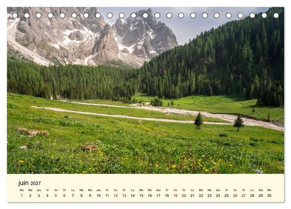 Produktbild: Un voyage dans les Dolomites (Calendrier de bureau 2027 DIN A5 vertical), CALVENDO calendrier mensuel