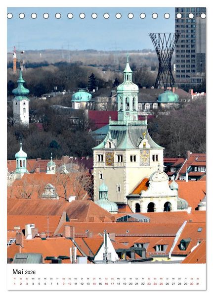 Produktbild: M&uuml;nchen Blick vom Alten Peter (Tischkalender 2026 DIN A5 hoch), CALVENDO Monatskalender
