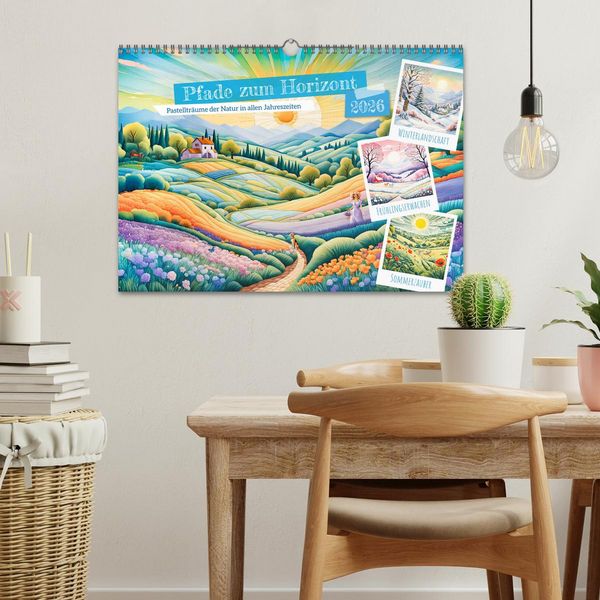 Produktbild: Pfade zum Horizont - Pastelltr&auml;ume der Natur in allen Jahreszeiten (Wandkalender 2026 DIN A3 quer), CALVENDO Monatskalender