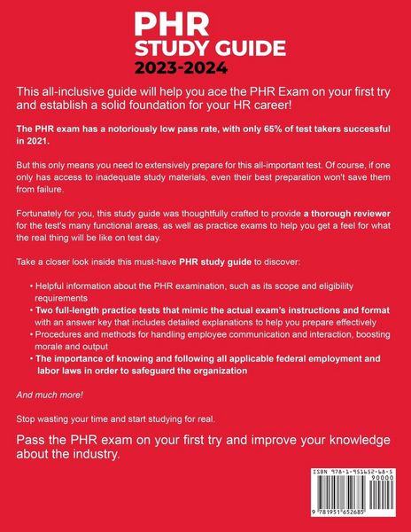 Produktbild: PHR Study Guide 2023-2024