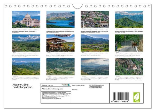 Produktbild: Albanien. Eine Entdeckungsreise. (Wandkalender 2026 DIN A4 quer), CALVENDO Monatskalender