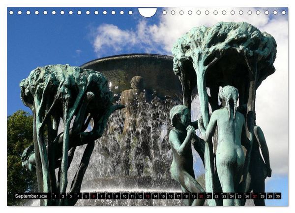 Produktbild: Vigeland Skulpturen Park Oslo (Wandkalender 2026 DIN A4 quer), CALVENDO Monatskalender