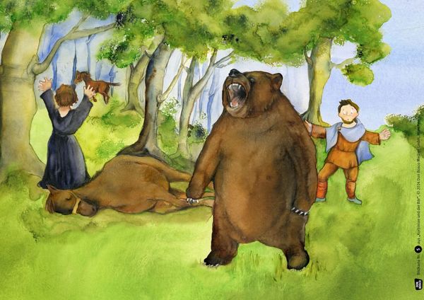 Produktbild: Korbinian und der B&auml;r. Kamishibai Bildkartenset