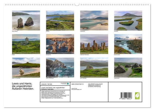 Produktbild: Lewis und Harris, die ungez&auml;hmten &Auml;u&szlig;eren Hebriden. (hochwertiger Premium Wandkalender 2026 DIN A2 quer), Kunstdruck in Hochglanz