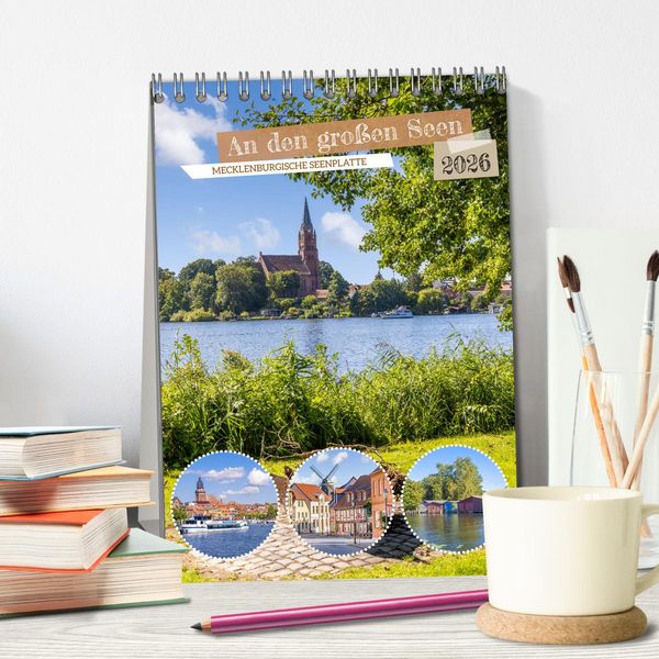 Produktbild: An den gro&szlig;en Seen der Mecklenburgischen Seenplatte (Tischkalender 2026 DIN A5 hoch), CALVENDO Monatskalender