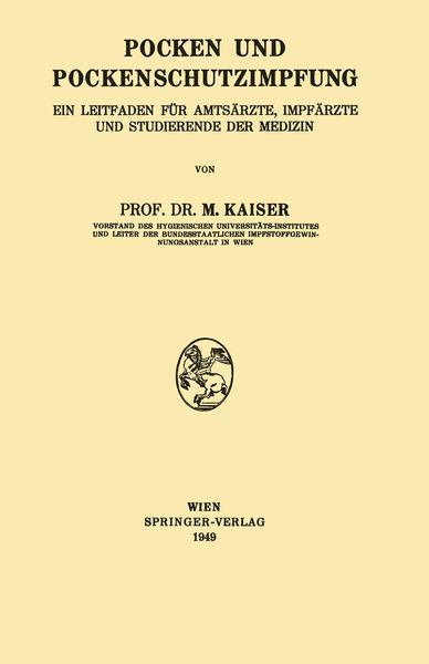 Produktbild: Pocken und Pockenschutzimpfung