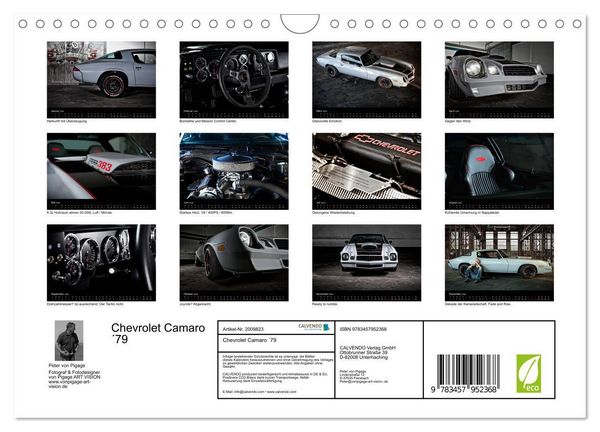 Produktbild: Chevrolet Camaro &acute;79 (Wandkalender 2026 DIN A4 quer), CALVENDO Monatskalender