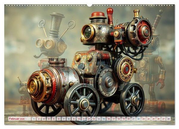Produktbild: Mechanische Wunderwelten - Ein Jahr mit Steampunk Toys (Wandkalender 2026 DIN A2 quer), CALVENDO Monatskalender