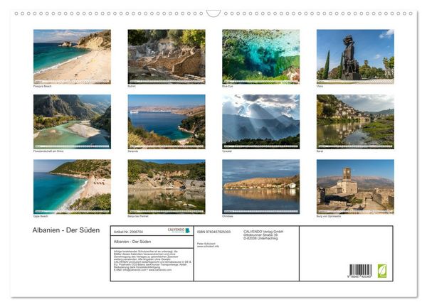 Produktbild: Albanien - Der S&uuml;den (Wandkalender 2026 DIN A2 quer), CALVENDO Monatskalender
