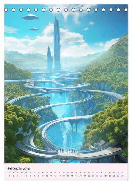 Produktbild: Sci-fi Welten - Fantasiebilder (Tischkalender 2026 DIN A5 hoch), CALVENDO Monatskalender