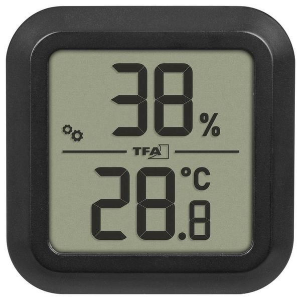 Produktbild: TFA Dostmann Digitales Thermo-Hygrometer zum Einbau Thermo-/Hygrometer Schwarz 30.5061.01