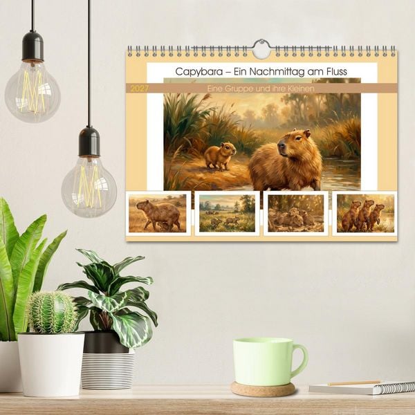 Produktbild: Capybara &ndash; Ein Nachmittag am Fluss (Wandkalender 2027 DIN A4 quer), CALVENDO Monatskalender