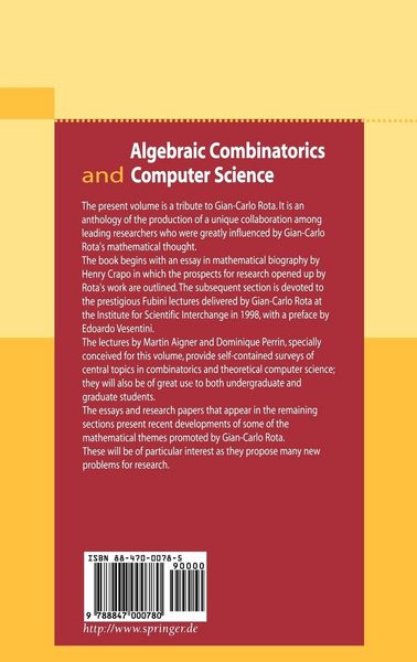 Produktbild: Algebraic Combinatorics and Computer Science
