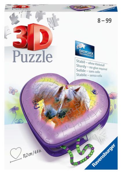 3D Puzzle Ravensburger Herzschatulle Pferde 54 Teile