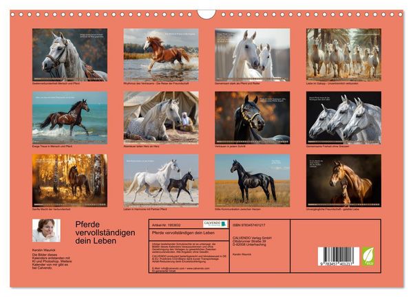 Produktbild: Pferde vervollst&auml;ndigen dein Leben (Wandkalender 2026 DIN A3 quer), CALVENDO Monatskalender